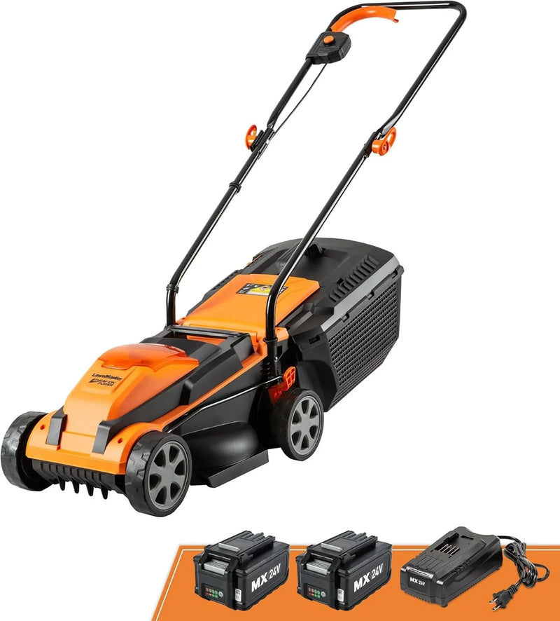 Cordless 13-Inch Lawn Mower 24V Max with 2X4.0Ah Battery and a Charger W0