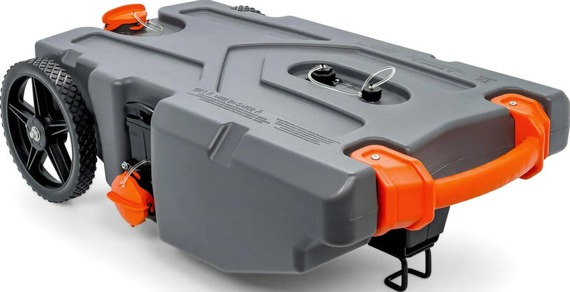 Heavy Duty 28 Gallon Portable RV Waste Holding Tank with Hose and Accessories Durable Leak Free and Odorless RV Tote Tank (39004) D5