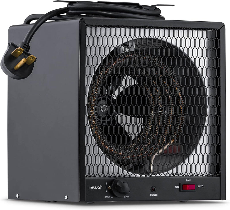 240v Portable Electric Garage Heater, Industrial Strength with Internal Thermostat and Carrying Handle, Heats 600 sq. ft. with 6-30R Plug, Perfect for Garages, Workshops and More U2