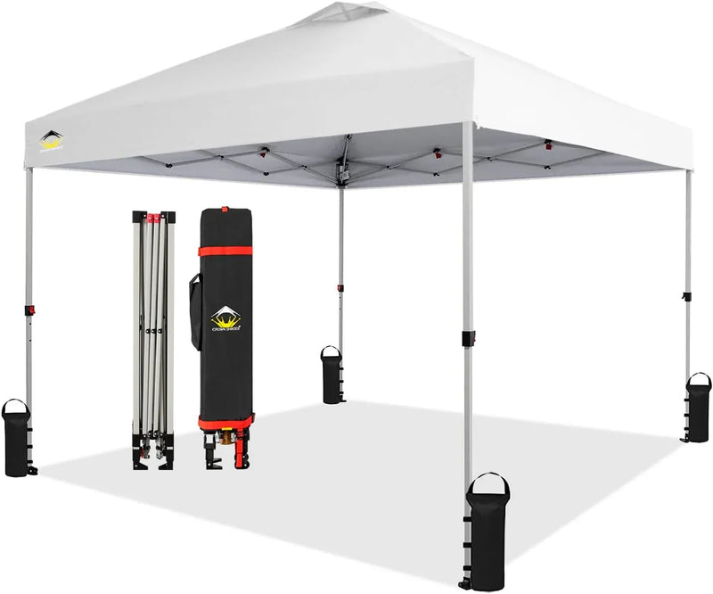 Crown Shades 10*10 Pop up Canopy Outside Canopy, Patented One Push Tent Canopy with Wheeled Carry Bag E6
