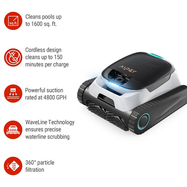 Aiper Scuba N1 Cordless Robotic Pool Cleaner for In-Ground Pools up to 1600 sq. Ft. B2