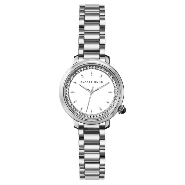 Alfred Sung White Dial Women's Watch R4
