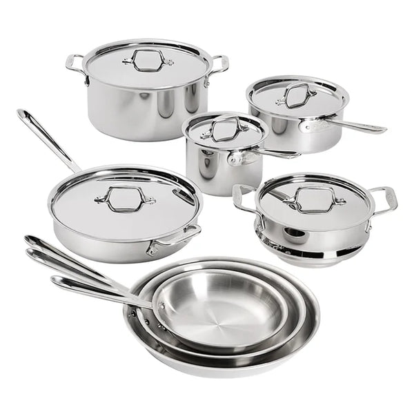 All-Clad D3 Stainless 3-Ply Bonded Cookware, 13-pieces X8
