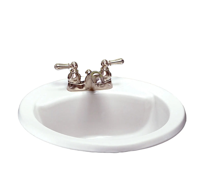 American Standard Cadet Round 4-in Center Drop-In Bathroom Sink/Basin with Overflow, White, 19-in W0