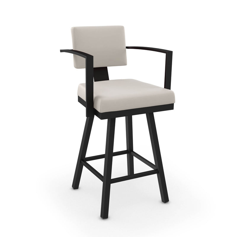 Amisco Akers Swivel Bar Stool with Padded Backrest, Multiple Colours, 30-in H8