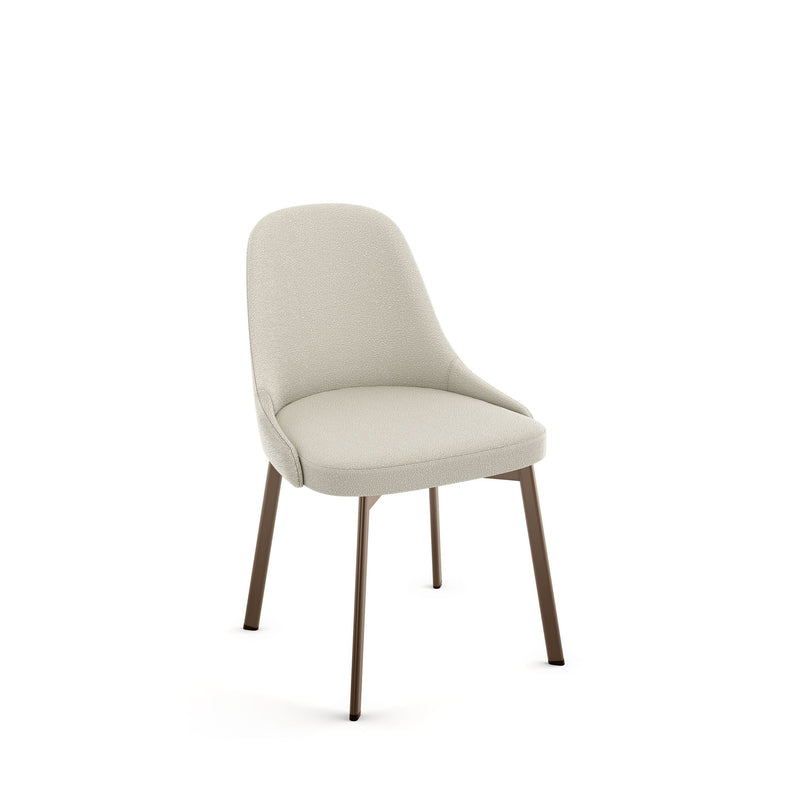 Amisco Harper Upholstered Dining Chair, Boucle Polyester Fabric & Bronze Metal Frame J7