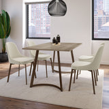 Amisco Harper Upholstered Dining Chair, Boucle Polyester Fabric & Bronze Metal Frame