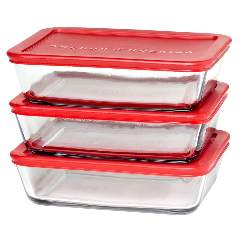 Anchor Hocking Glass Meal Prep Food Storage Container Set, 6-pc M2