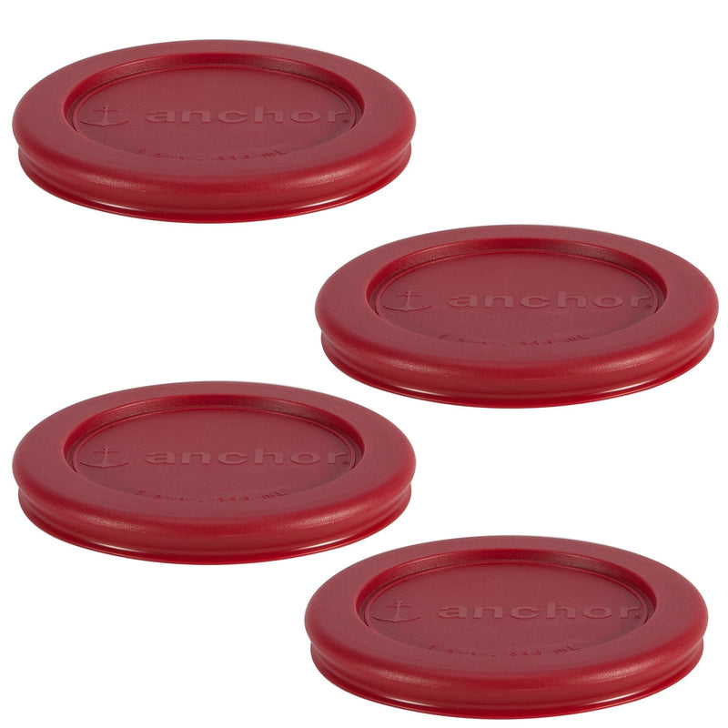 Anchor Hocking Plastic Lid Set, Red, 4-pc x 1-Cup A1