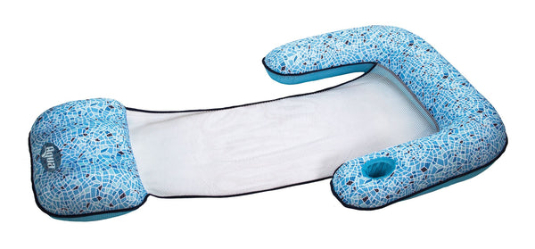 Aqua Inflatable 3-in-1 Luxury Travel Pool Float/Lounger, Blue, 57 x 36-in J2