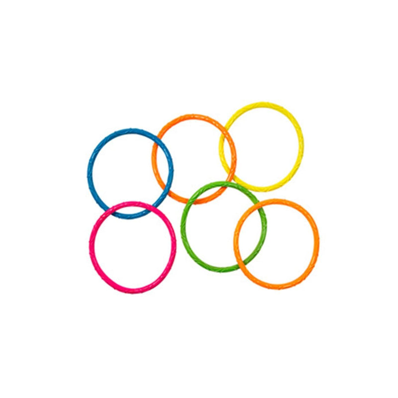 Aqua Leisure Multi-Coloured Neon Dive Rings, 6-pcs, Ages 5+ R1