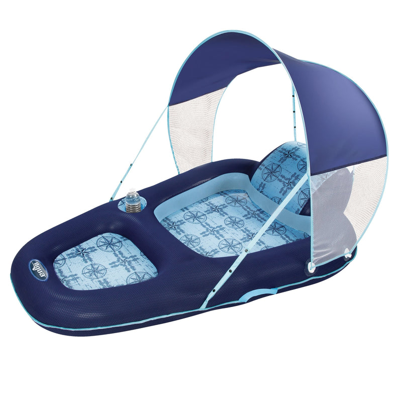Aqua Luxury Inflatable Pool/Water Lounge with Removable Canopy, UPF 50, Ages 15+ M9