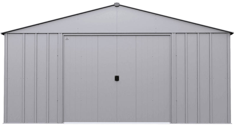Arrow Classic 14x14-ft Flute Grey Corrosion-Resistant Steel Shed T5