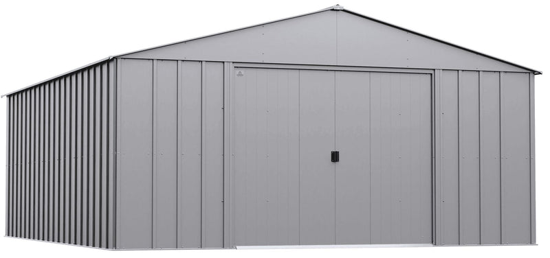 Arrow Classic 14x17-ft Flute Grey Corrosion-Resistant Metal Shed D3