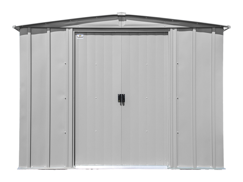 Arrow Classic 8x6-ft Flute Grey Galvanized Steel Storage Shed with Pitched Roof C1