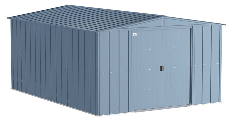 Arrow Classic Galvanized Steel Storage Shed, Blue Grey, 10-ft x 14-ft Q0