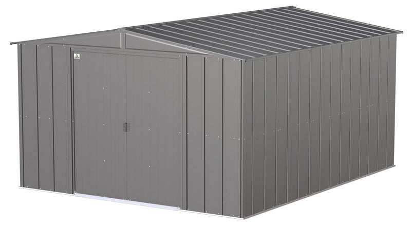 Arrow Classic Galvanized Steel Storage Shed, Charcoal, 10-ft x 12-ft Y9