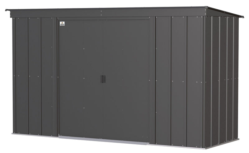 Arrow Classic Galvanized Steel Storage Shed, Charcoal, 10-ft x 4-ft R1
