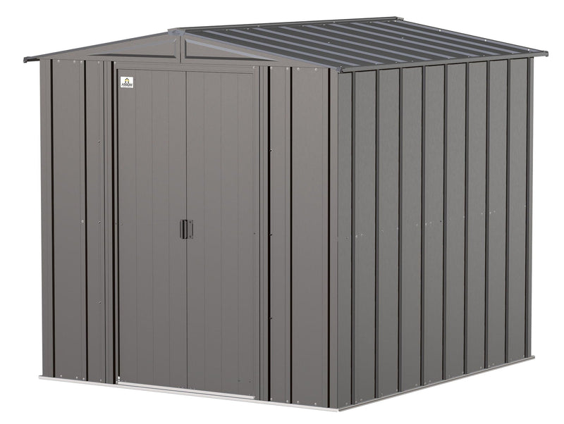 Arrow Classic Galvanized Steel Storage Shed, Charcoal, 6-ft x 7-ft V2
