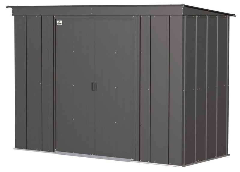 Arrow Classic Galvanized Steel Storage Shed, Charcoal, 8-ft x 4-ft P6