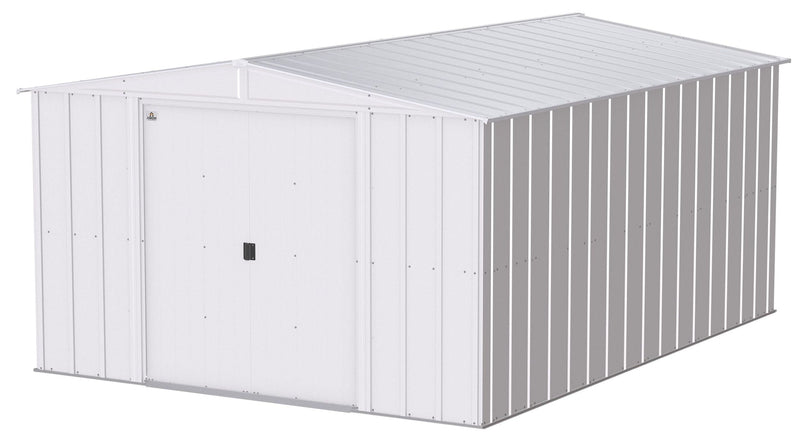 Arrow Classic Galvanized Steel Storage Shed, Flute Grey, 10-ft x 14-ft O0