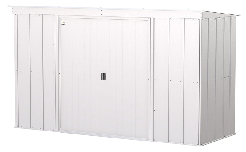 Arrow Classic Galvanized Steel Storage Shed, Flute Grey, 10-ft x 4-ft N2