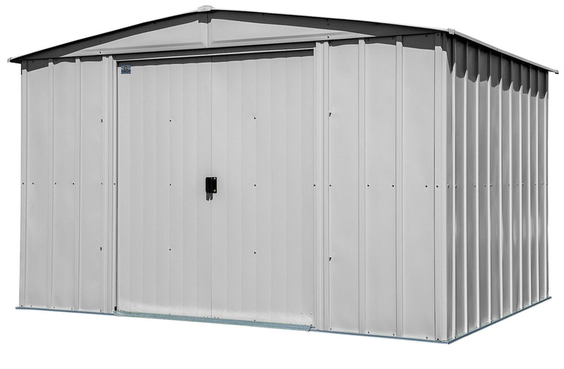 Arrow Classic Galvanized Steel Storage Shed, Flute Grey, 10-ft x 8-ft B2