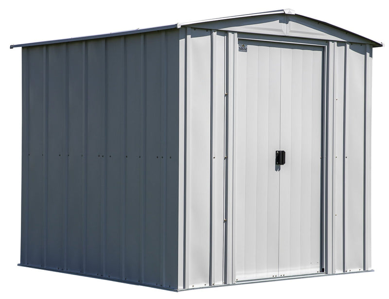 Arrow Classic Galvanized Steel Storage Shed, Flute Grey, 6-ft x 7-ft O0