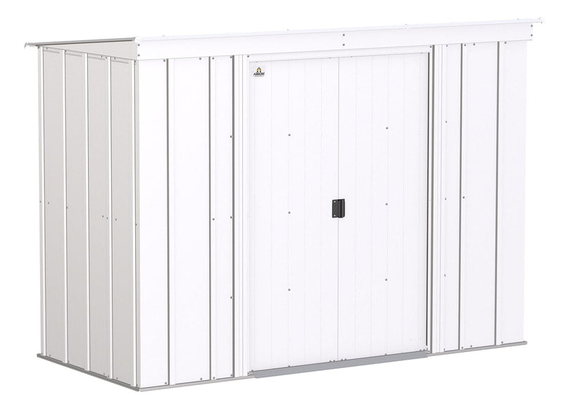 Arrow Classic Galvanized Steel Storage Shed, Flute Grey, 8-ft x 4-ft U8