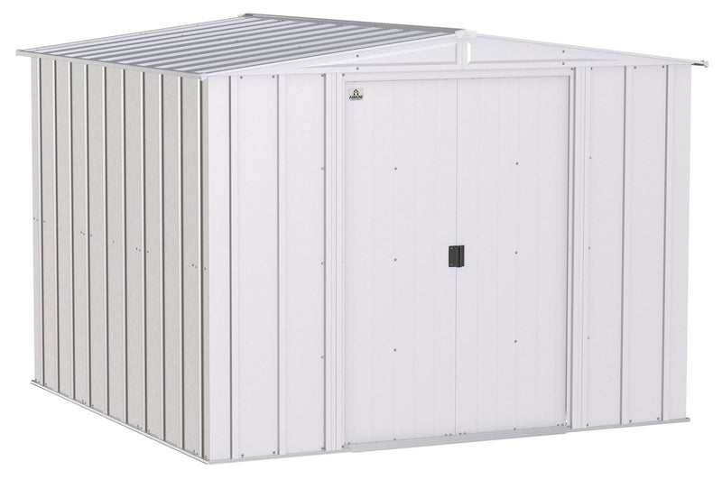 Arrow Classic Galvanized Steel Storage Shed, Flute Grey, 8-ft x 8-ft E0