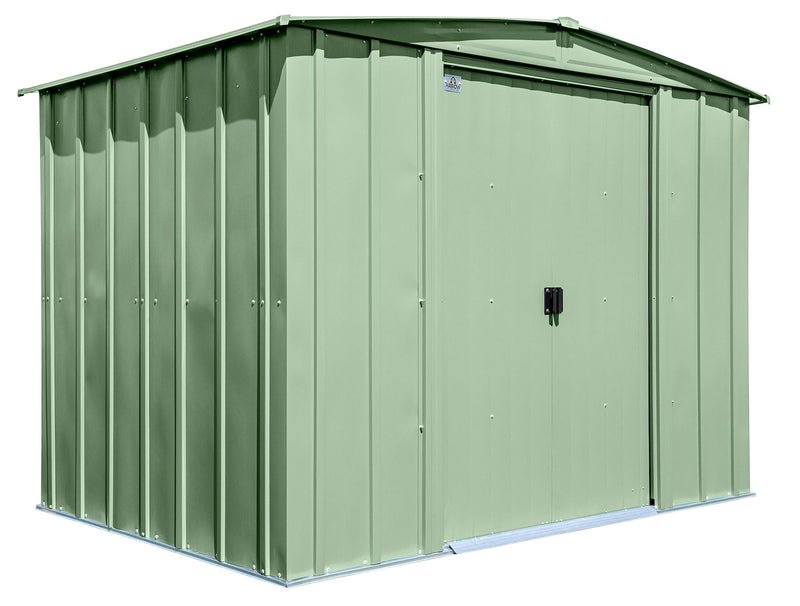 Arrow Classic Galvanized Steel Storage Shed, Sage Green, 8-ft x 6-ft B6