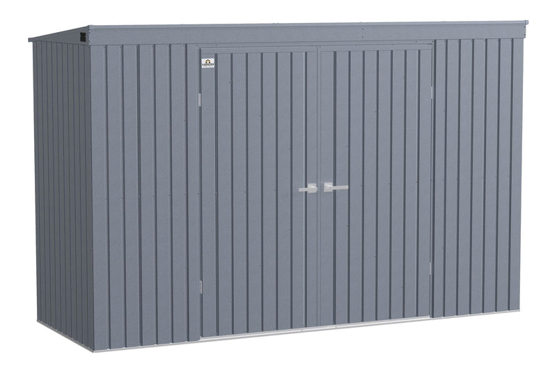 Arrow Elite Steel Storage Shed with Pent Roof, Anthracite, 10-ft x 4-ft W3