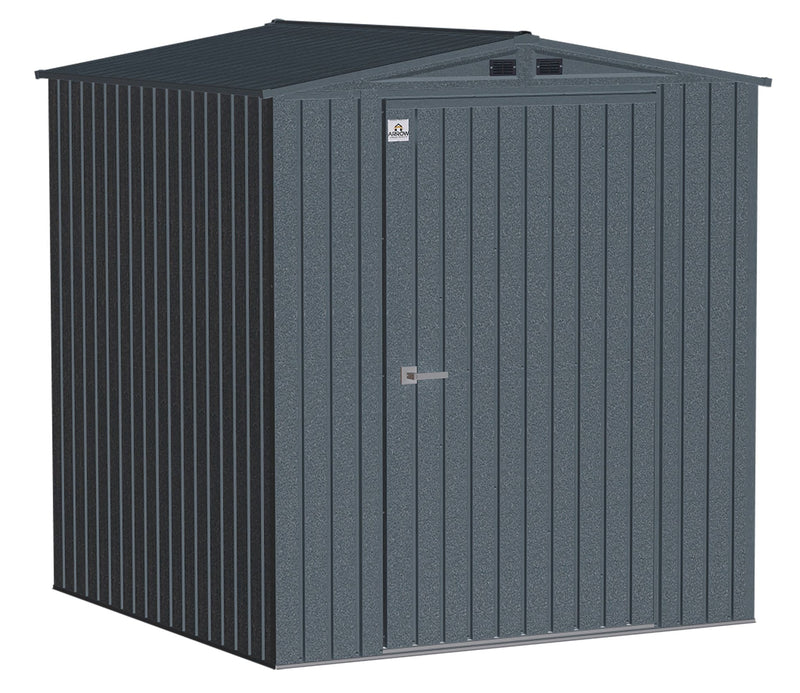 Arrow Elite Steel Storage Shed with Pent Roof, Anthracite, 6-ft x 6-ft B8