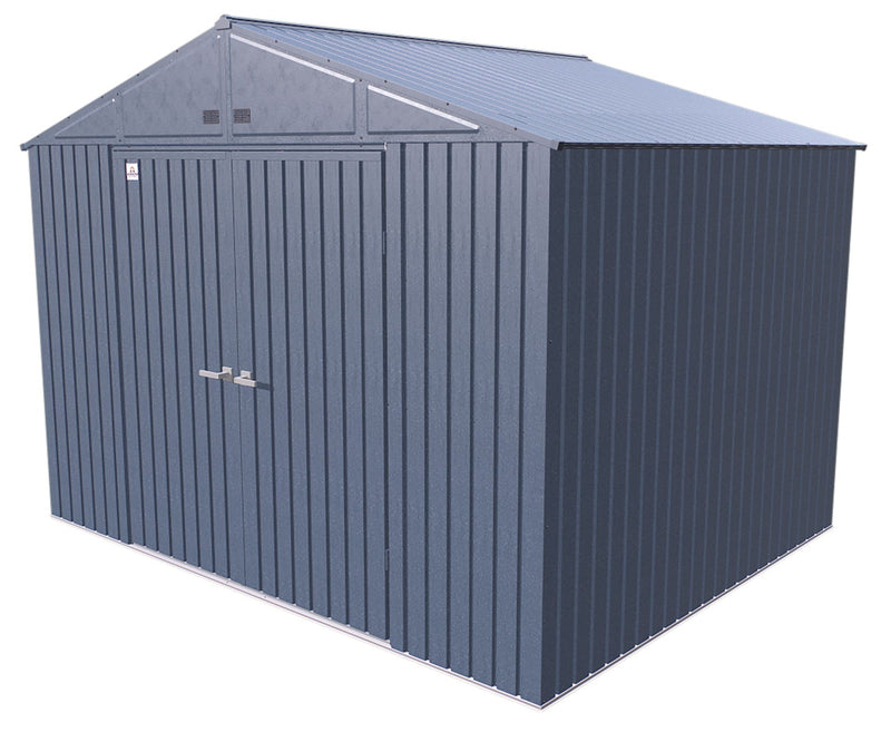 Arrow Elite Steel Storage Shed with Pent Roof, Blue Grey, 10-ft x 8-ft U4