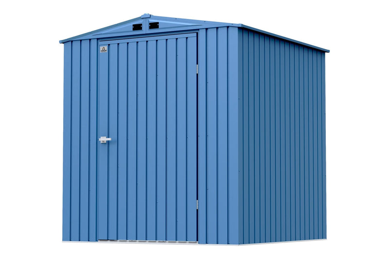 Arrow Elite Steel Storage Shed with Pent Roof, Blue Grey, 6-ft x 6-ft U4