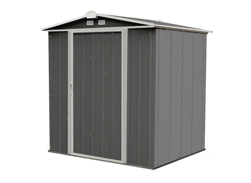 Arrow EZEE Galvanized Steel Storage Shed with Low Gable Roof, Charcoal/Cream, 6-ft x 5-ft M2