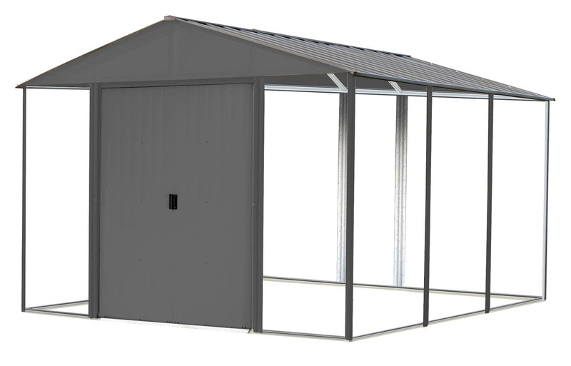 Arrow Ironwood Steel Hybrid Shed Kit, Anthracite, 10-ft x 12-ft X4