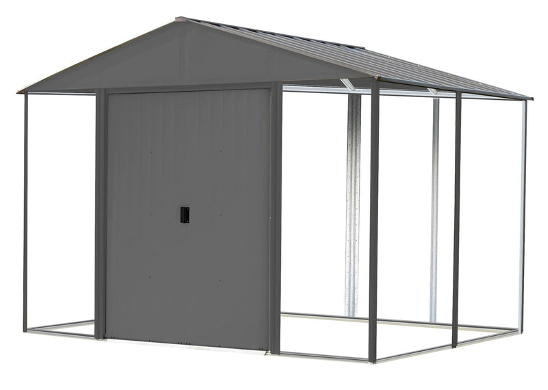 Arrow Ironwood Steel Hybrid Shed Kit, Anthracite, 10-ft x 8-ft Y9