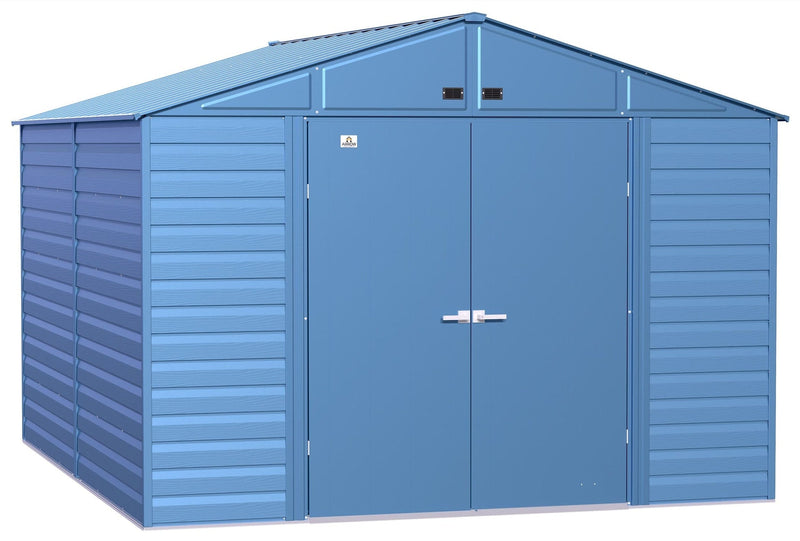 Arrow Select Galvanized Steel Storage Shed, Blue Grey, 10-ft x 12-ft Y1