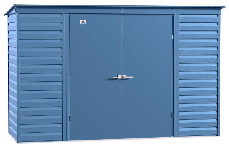 Arrow Select Galvanized Steel Storage Shed, Blue Grey, 10-ft x 4-ft F7