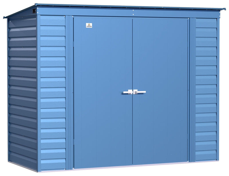 Arrow Select Galvanized Steel Storage Shed, Blue Grey, 8-ft x 4-ft O6