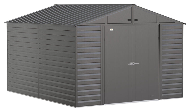 Arrow Select Galvanized Steel Storage Shed, Charcoal, 10-ft x 12-ft P9