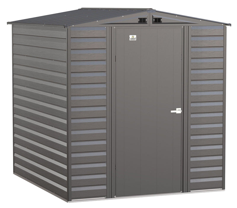 Arrow Select Galvanized Steel Storage Shed, Charcoal, 6-ft x 7-ft L4
