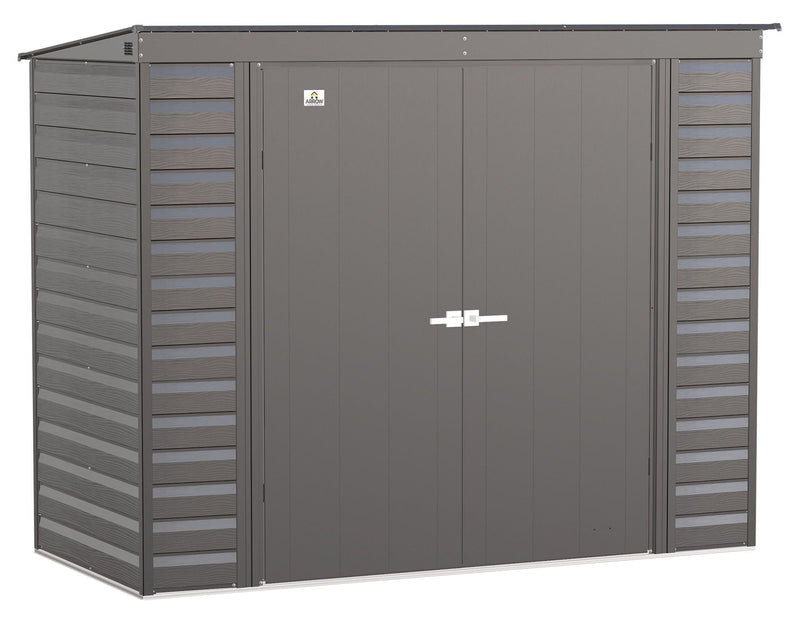 Arrow Select Galvanized Steel Storage Shed, Charcoal, 8-ft x 4-ft G4