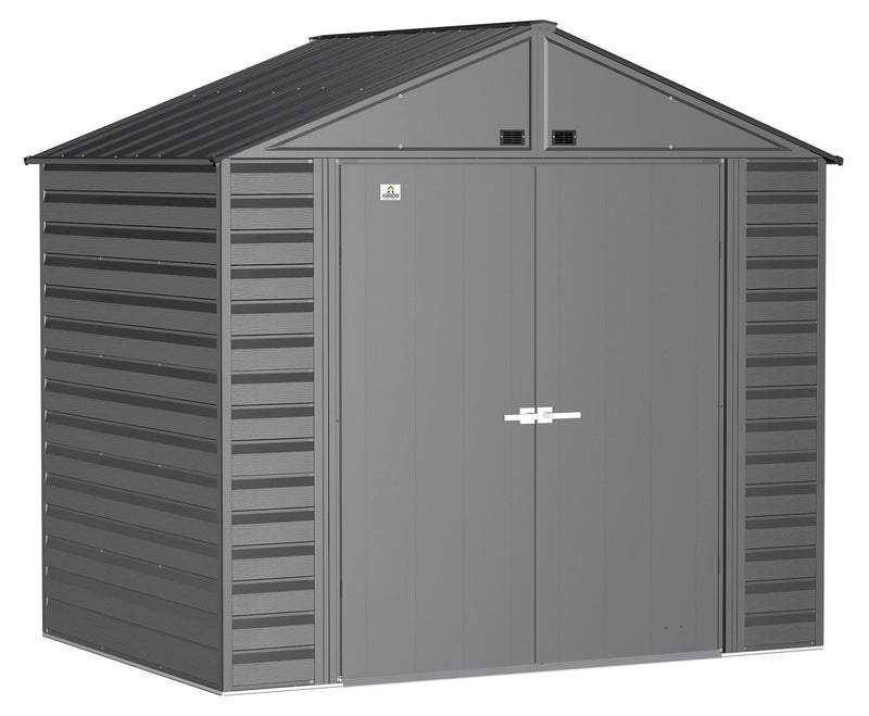Arrow Select Galvanized Steel Storage Shed, Charcoal, 8-ft x 6-ft G6