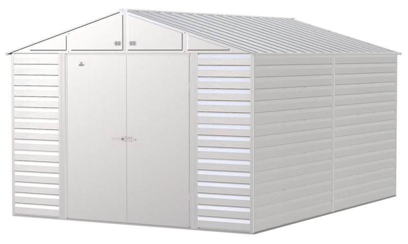 Arrow Select Galvanized Steel Storage Shed, Flute Grey, 10-ft x 14-ft D8