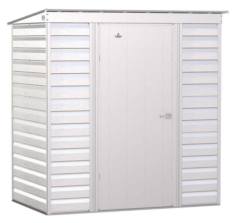 Arrow Select Galvanized Steel Storage Shed, Flute Grey, 6-ft x 4-ft K3