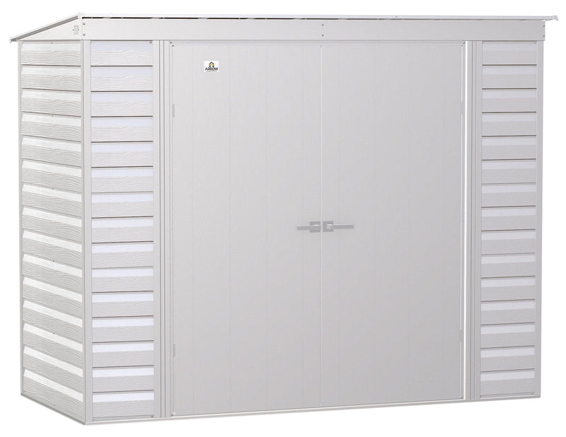 Arrow Select Galvanized Steel Storage Shed, Flute Grey, 8-ft x 4-ft H1