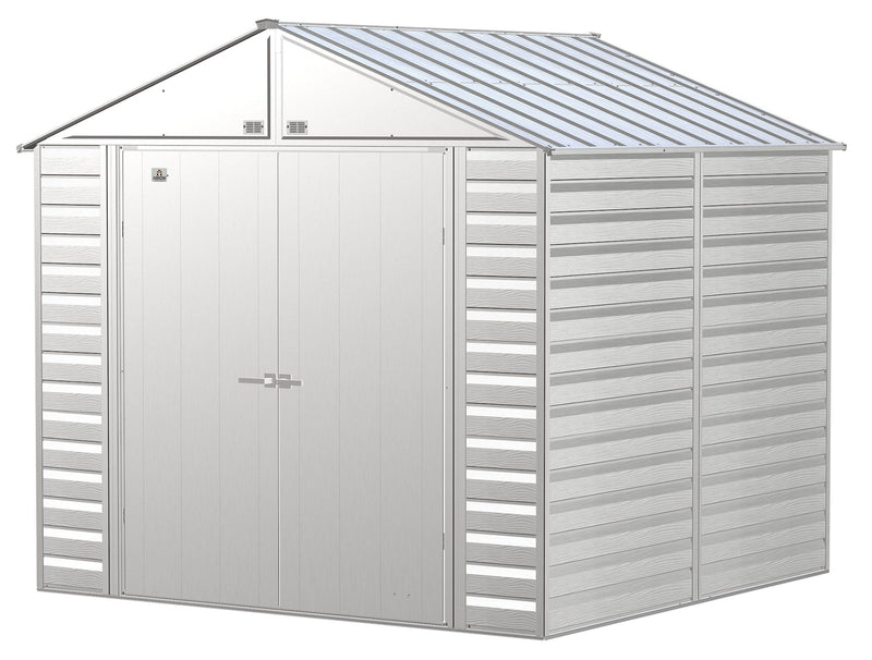 Arrow Select Galvanized Steel Storage Shed, Flute Grey, 8-ft x 8-ft J2