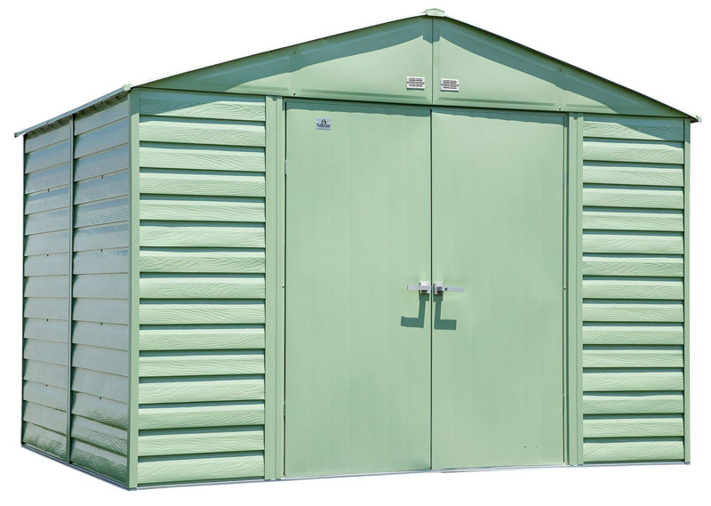 Arrow Select Galvanized Steel Storage Shed, Sage Green, 10-ft x 8-ft X9